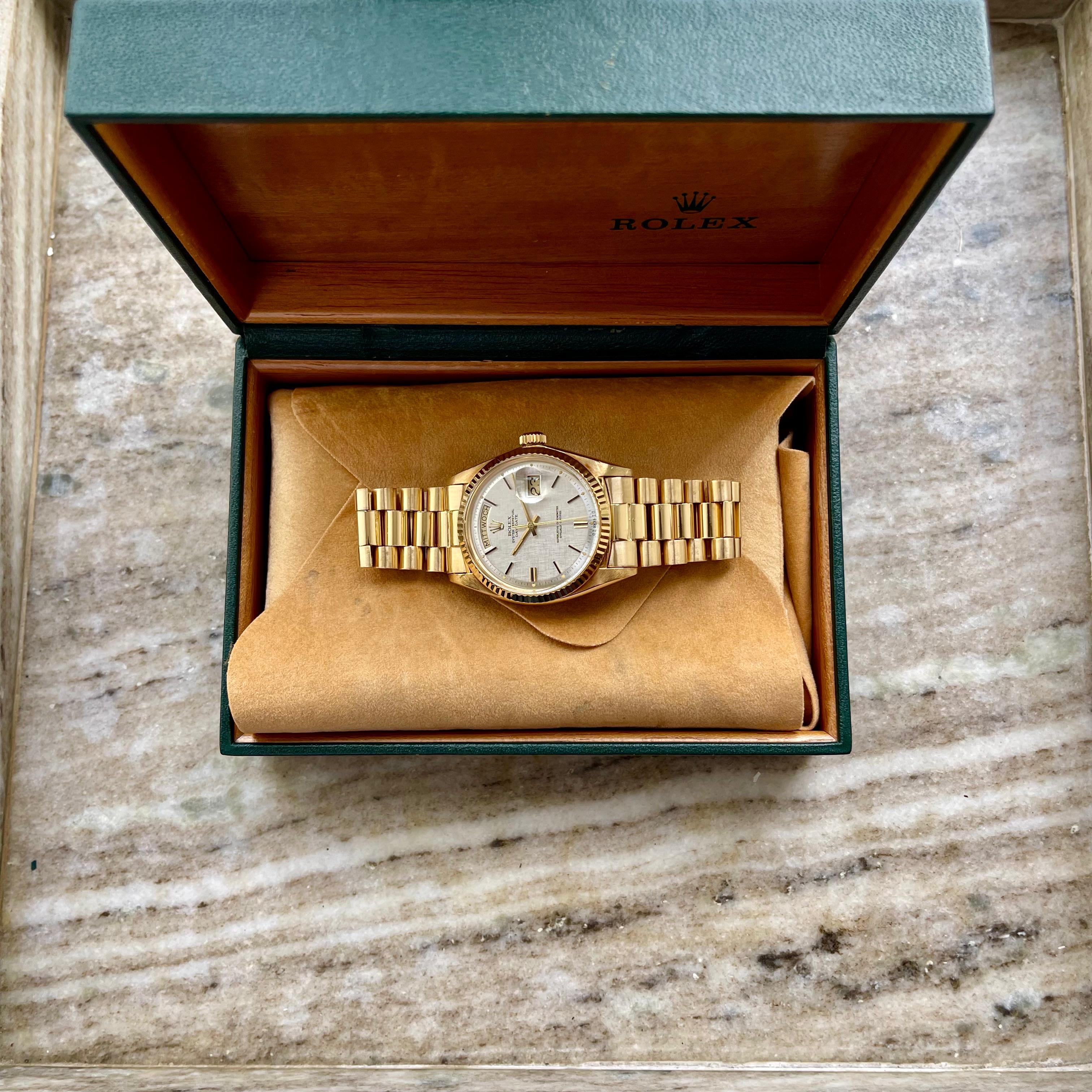 Day-Date 36 Gelbgold / Sigma Linen Dial / no strech / Service 2024 (ca. 1970)
