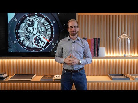 Video zeigt die Hublot Big Bang 411.CI.1170.RX Uhr mit schwarzem Zifferblatt, robustem Design und innovativem Gehäuse aus Kautschuk und Titan